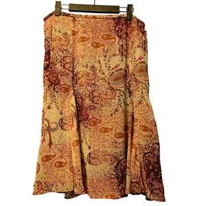 Coldwater Creek paisley print skirt nwt size medium petite